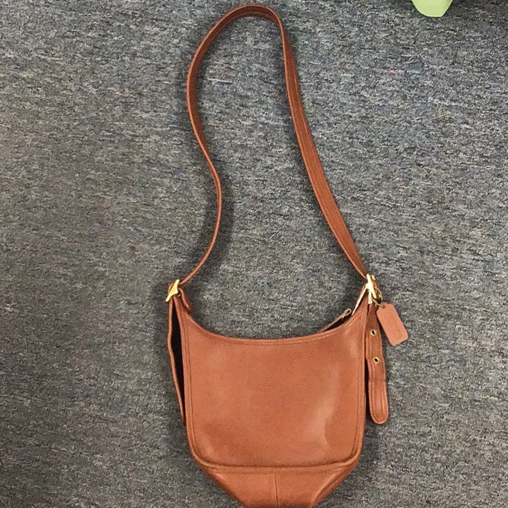 Vintage Coach Tan Leather Messenger Bag